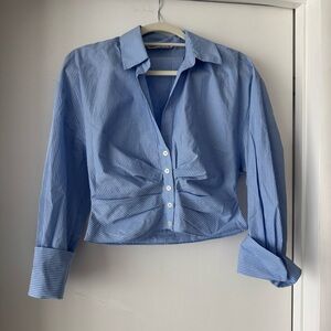 Zara Cropped Striped Shirt